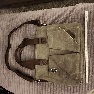 NWOT. Tolfe. Gray canvas crossbody bag.